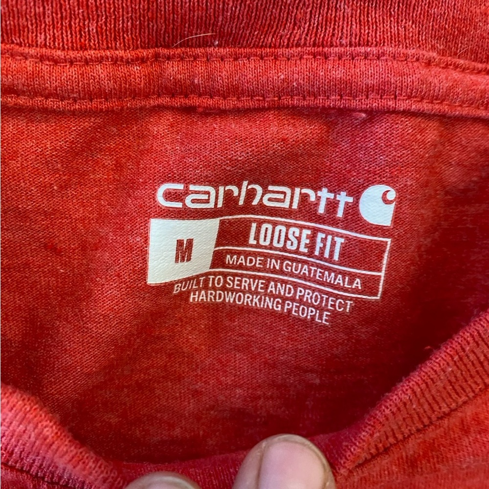 Carhartt Loose Fit Heathered Red Tee with Pocket - Picture 2 of 8